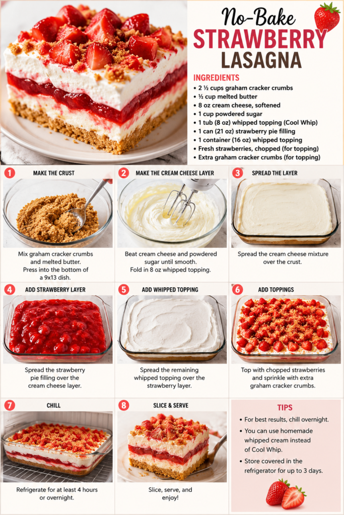 No Bake Strawberry Lasagna 2 Strawberry Lasagna Recipe